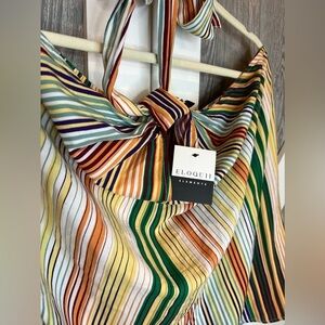 B16.33 NWT Eloquii Elements Striped Halter Top Multicolored 18/20
